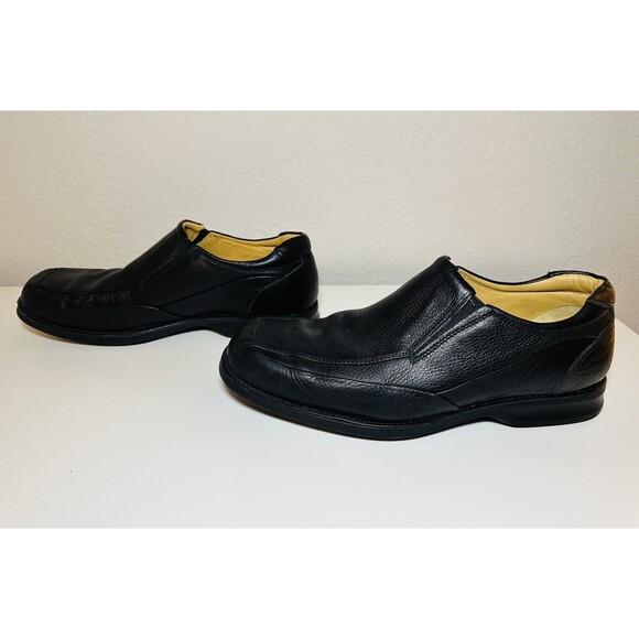 Johnston‎ & Murphy Sheepskin Slip On Leather Black Shoes 20-7615 Men's 10M - Picture 2 of 8